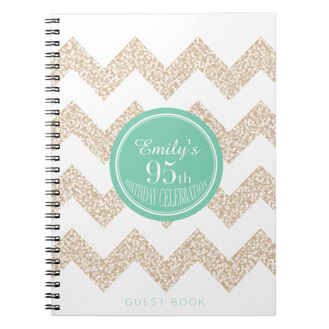 Carnet Chevron Choose Color 95th Birthday Party GuestBook (Devant)