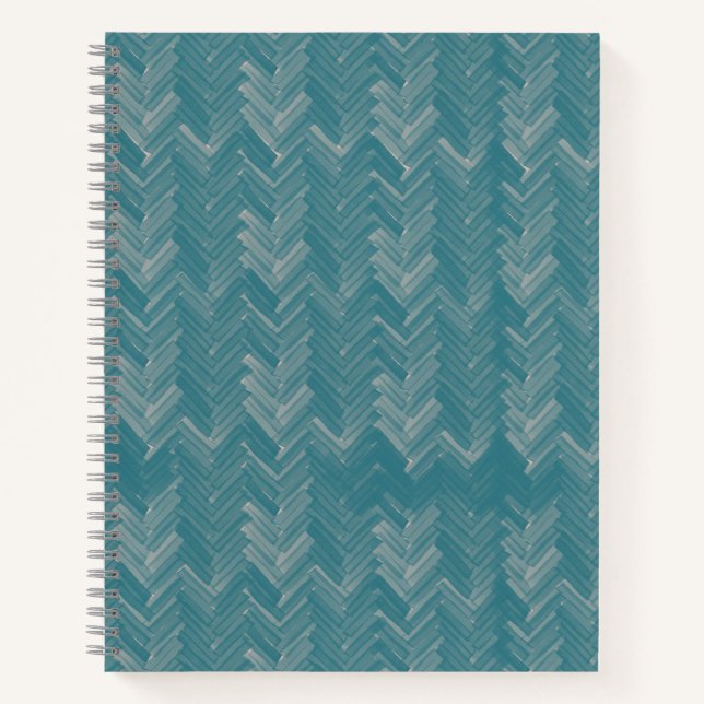 Carnet Chevron Herringbone Motif Turquoise (Devant)