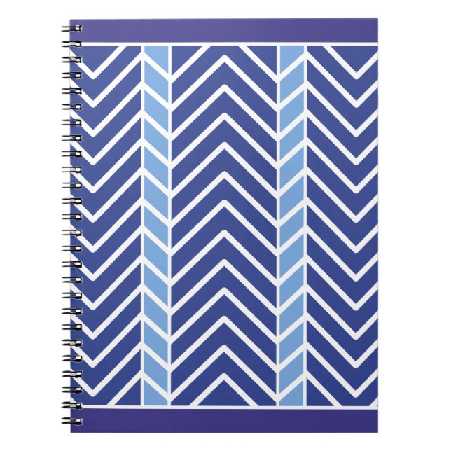 Carnet Chevron Motif Blue (Devant)