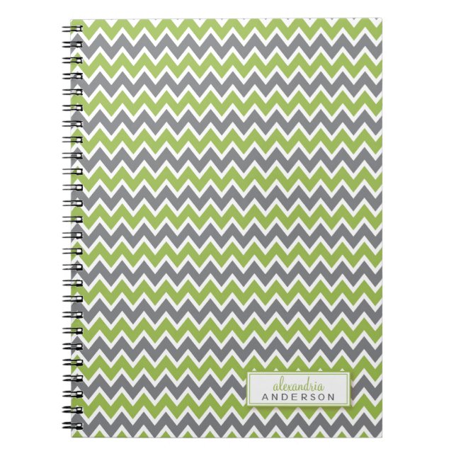 Carnet Chevron Motif Trendy Notebook (pomme) (Devant)