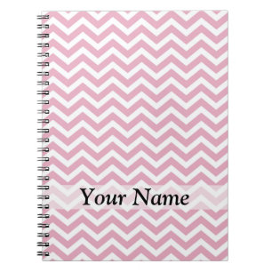 Carnet chevron rose et blanc