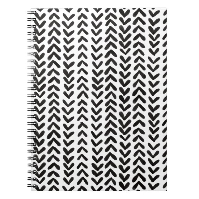 Carnet Chevron stripe - black notebook (Devant)