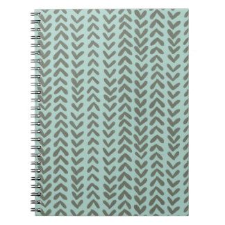 Carnet Chevron stripe - sage green notebook