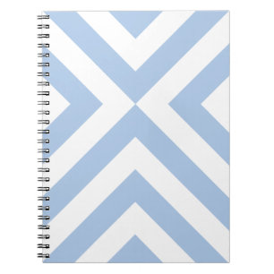 Carnet Chevrons bleu clair et blanc