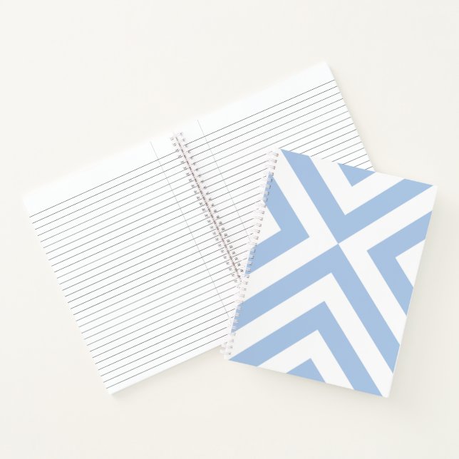 Carnet Chevrons bleu clair et blanc (Intérieur)