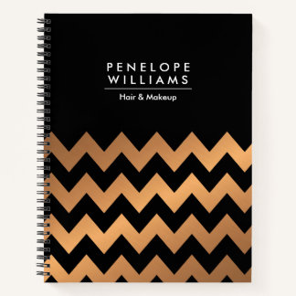 Carnet Chevrons d'or noir