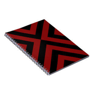 Carnet Chevrons rouge et noir