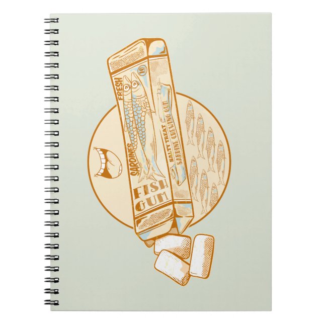 Carnet Chewing-gum parfumé à la sardine drôle poisson (Devant)