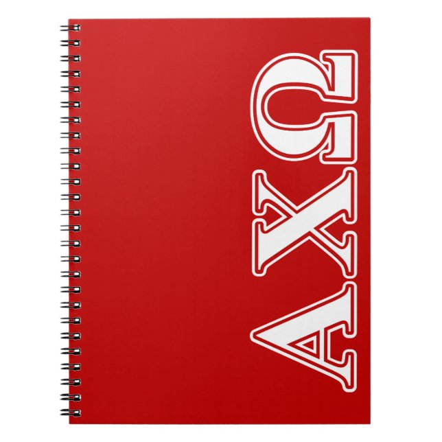 Carnet Chi lettres blanches et rouges d'Omega d'Alphi (Devant)