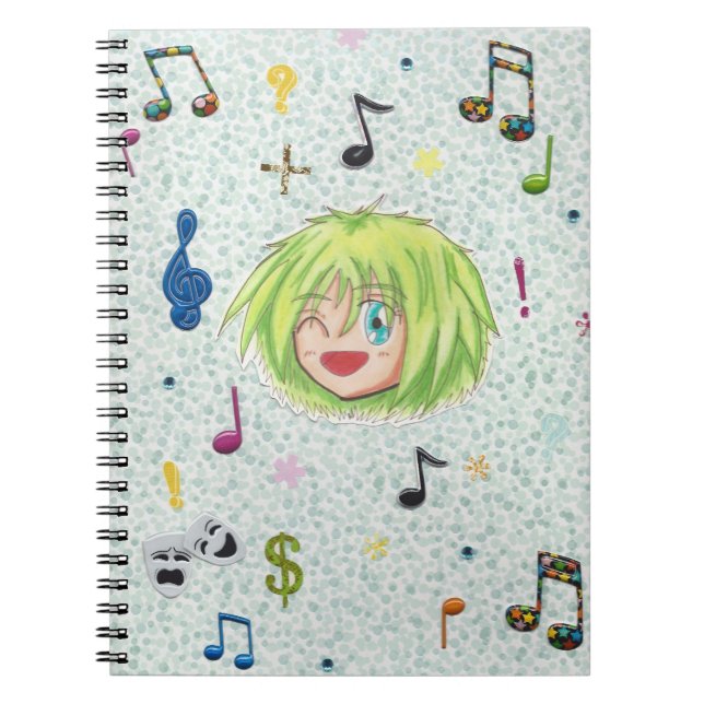 Carnet Chibi Izumi avec l'arrière - plan de collage (Devant)