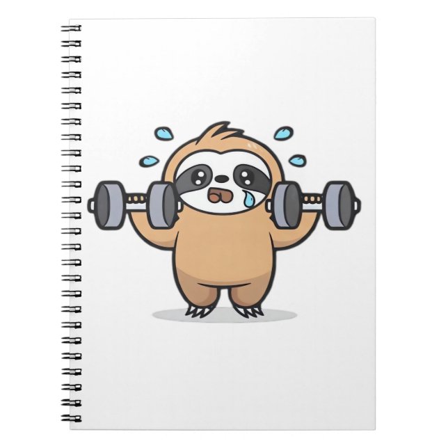 Carnet Chibi Sloth Gym Fail � Cute Kawaii Funny Workout A (Devant)