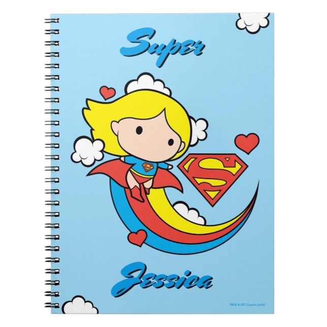 Carnet Chibi Supergirl volant arc-en-ciel (Devant)