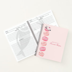 Carnet Chic Aquarelle Floral Rose Français Macaron Recet