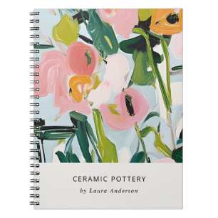 Carnet Chic Boho coloré rose bleu vert peint Floral