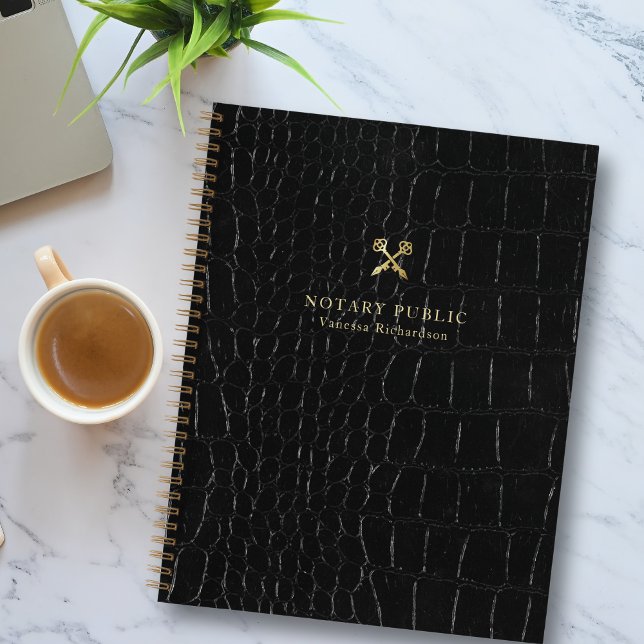 Carnet Chic brillant crocodile noir Noir Noir Notaire Pub (Créateur téléchargé)