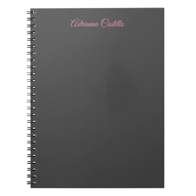 Carnet Chic Calligraphie Nom Minimaliste Simple (Devant)