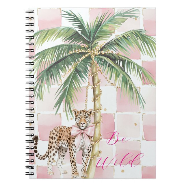 Carnet Chic Carré Gold Palm Tree Leopard (Devant)