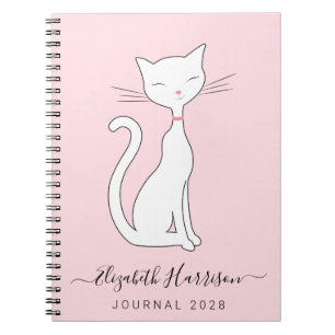 Carnet Chic Chat Rose Personnalisé