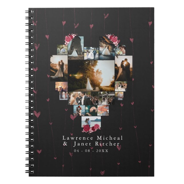 Carnet Chic Custom 18 Coeur photo en forme pour lui (Devant)