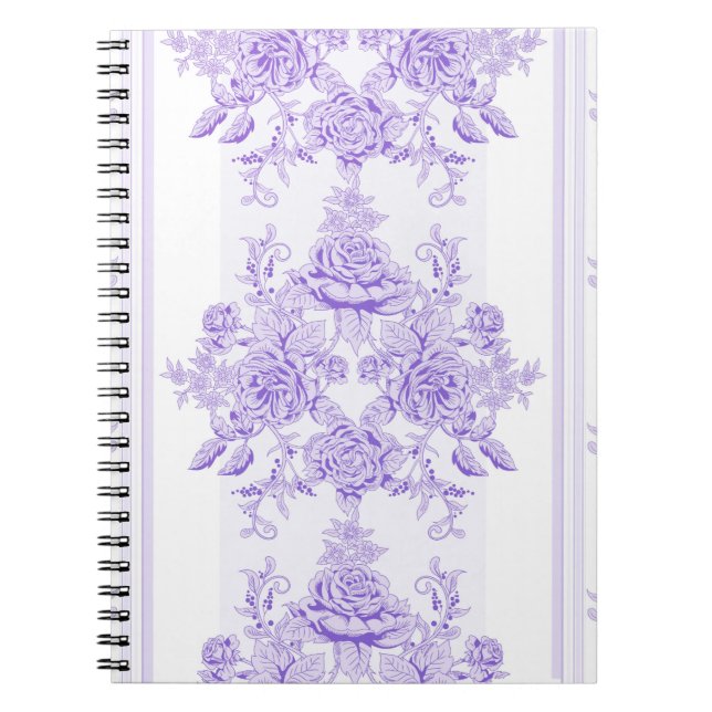 Carnet Chic de Chabby, lavande, toile, motif, floral, Vic (Devant)