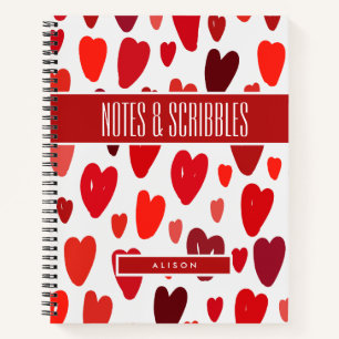 Carnet Chic et tendance BOHO Red Hearts Sujet