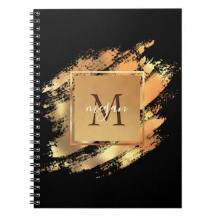 Carnet Chic Faux Or Glam Pinceau Monogrammé
