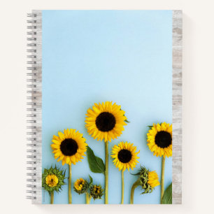 Carnet Chic Fille Florale Jaune Tournesol Maigre Gris