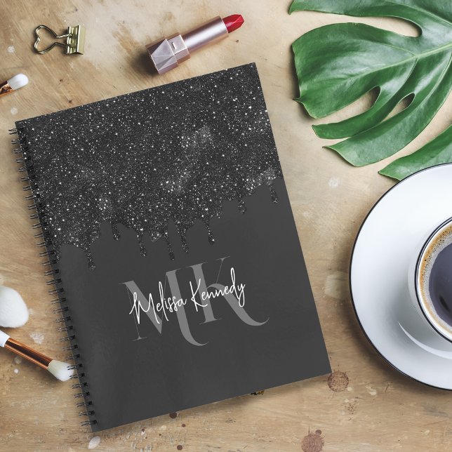 Carnet Chic Girly Black Parties scintillant Lecteurs Mono (Créateur téléchargé)