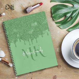 Carnet Chic Girly Green Parties scintillant Lecteurs Mono