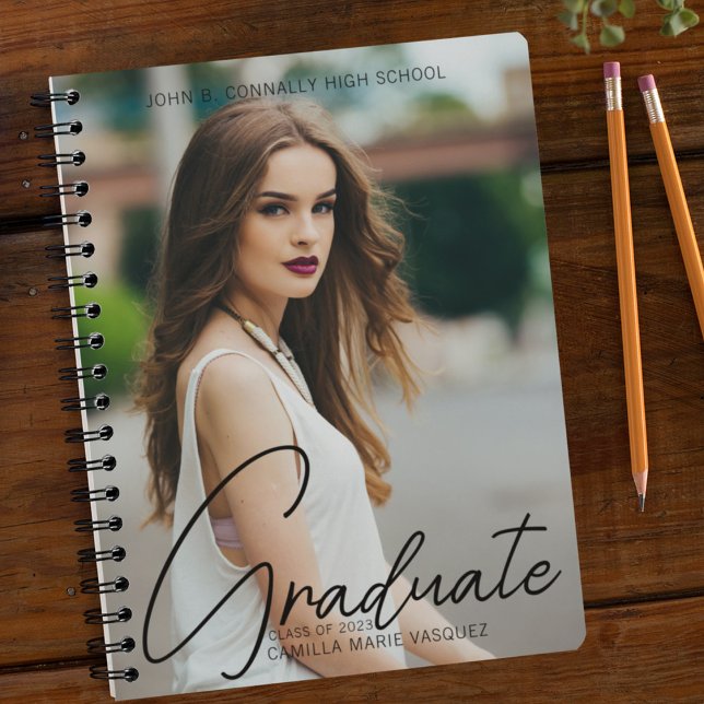 Carnet Chic Graduate Photo tendance Script Graduation Cad (Créateur téléchargé)