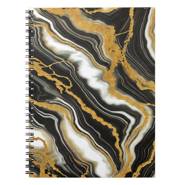 Carnet  Chic Marbre Blanc Or Aspect Glam  (Devant)