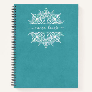Carnet Chic moderne Circulaire Mandala Calligraphie Monog