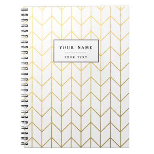 Carnet Chic moderne d'arrière - plan blanc de Chevron