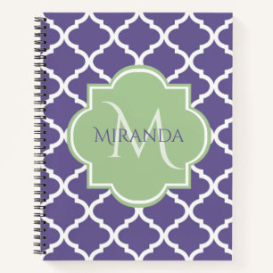 Carnet Chic Monogram Rose rose Tan Quatrefoil et nom