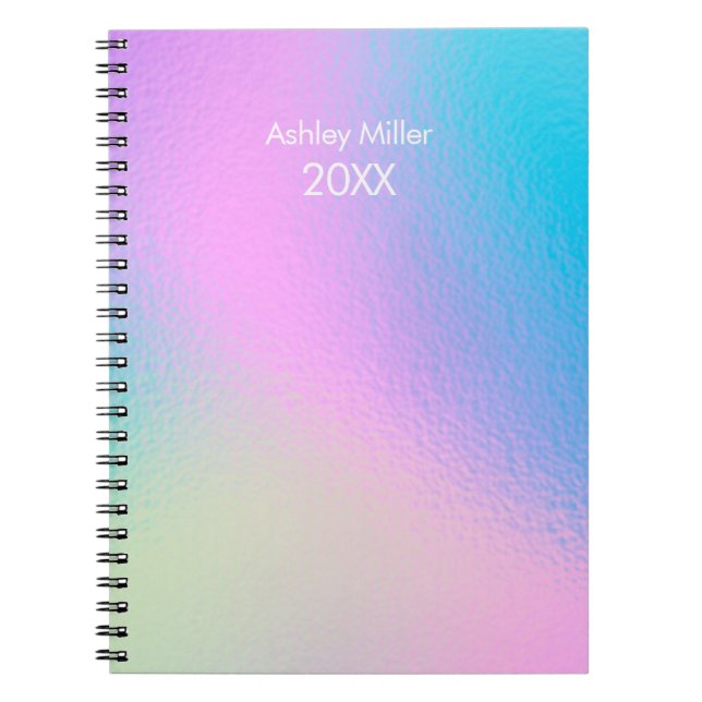 Carnet Chic Pastel Holographic Customize (Devant)