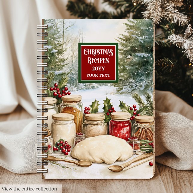 Carnet Chic Personnalisé Classique Recettes de Vac (Chic Personalized Classic Holiday Recipes Notebook)