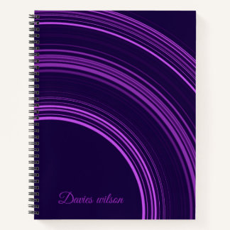 Carnet Chic purple geometric pattern custom name