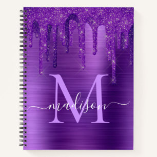 Carnet Chic Purple Parties scintillant de séchage Pinceau