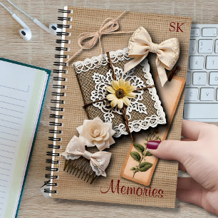 Carnet Chic Rétro Shabby et Rubans sur Souvenirs de Toile