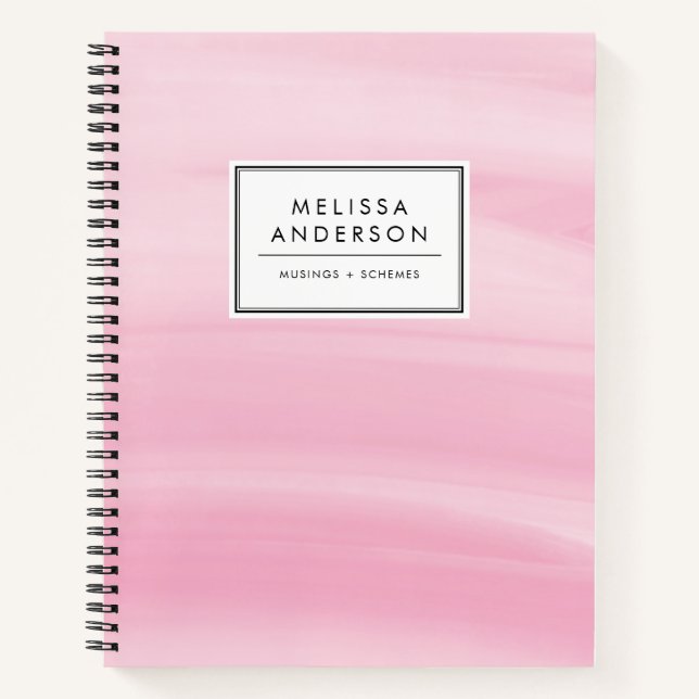 Carnet Chic rose Aquarelle Laver moderne (Devant)
