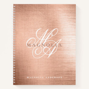 Carnet Chic Rose Gold Script Monogramme