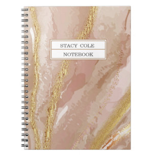 Carnet Chic Rose Rose Gold Nom personnalisé