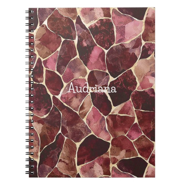 Carnet Chic rouge de Bourgogne Abstrait (Devant)