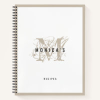 Chic Rustique moderne Beige Monogramme Recette