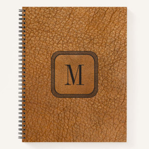 Carnet Chic Rustique Vintage Boho Brown Monogramme en cui