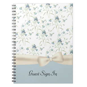 Carnet Chic Vintage Blue Bells Mariage Guest Notebook