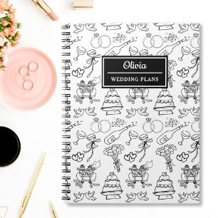 Carnet Chic Whimsical Personnalisé Mariée Mariage Planifi