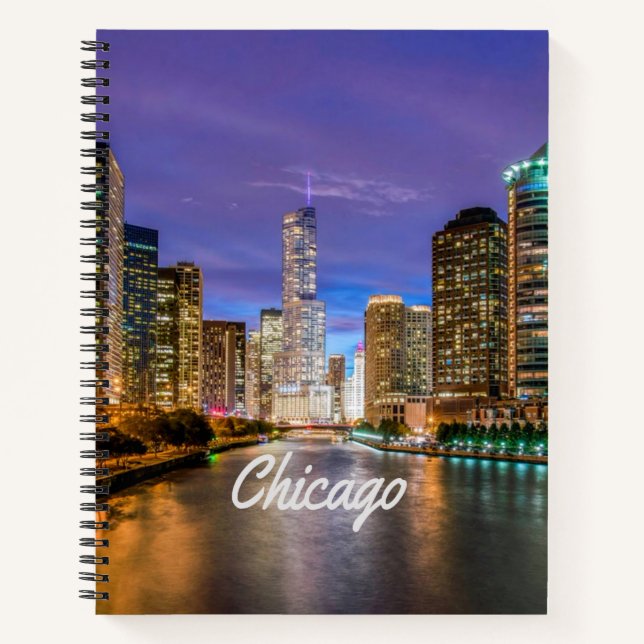 Carnet Chicago Illinois City La Nuit (Devant)
