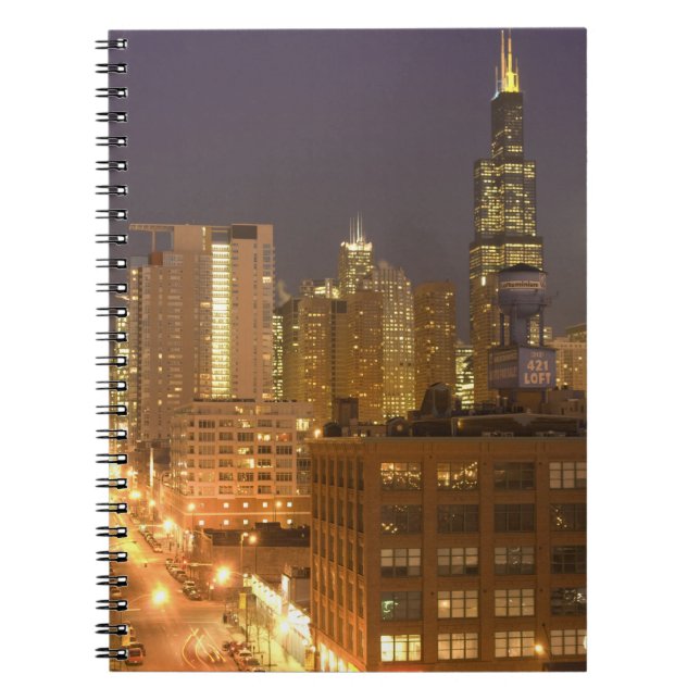 Carnet Chicago, Illinois, vue panoramique depuis West Loo (Devant)