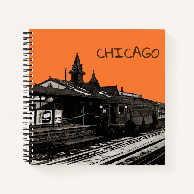 Carnet Chicago L 1950 Watercolor Sepia Photograph (Devant)